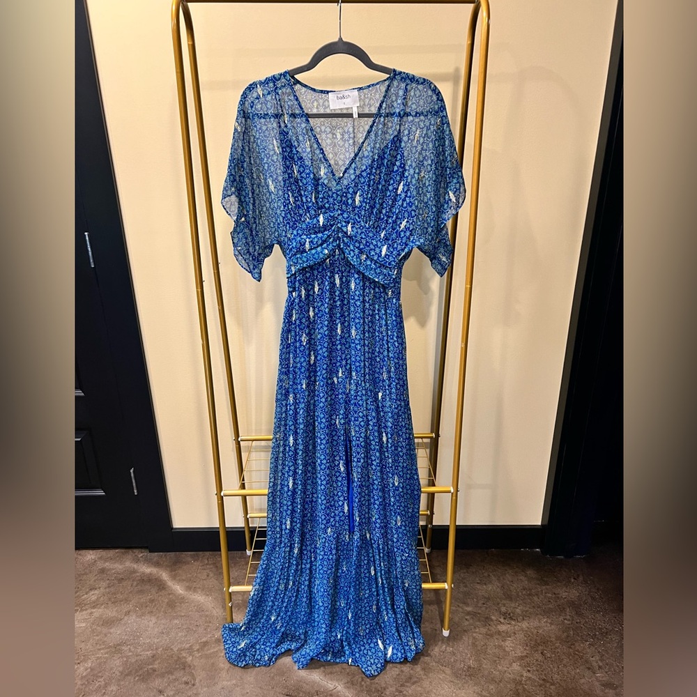 Ba&sh Blue & Gold Accent Gown
